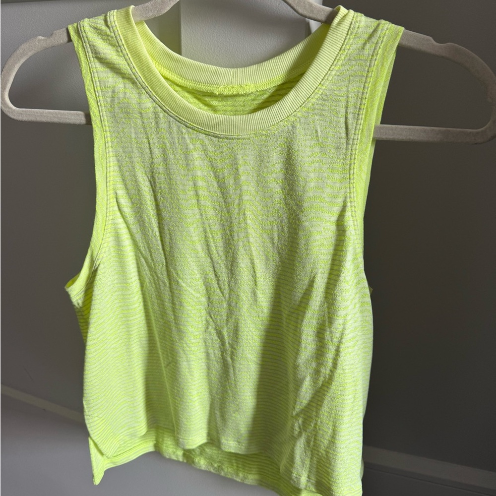 Lululemon Athletica Neon Yellow Crop Tank Top